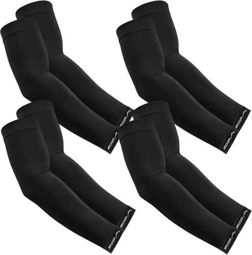 Miniatura 15 de APEXUP Mangas refrescantes para hombres y mujeres, protección solar UV UPF 50, mangas de compresión para voleibol para exteriores 1 negro+1 blanco+1