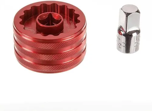 Miniatura 2 de Ruedas Mfg Soporte Inferior Doble Cara Zócalo Rojo, 16X48.5Mm/16X44mm herramientas de reparación de bicicletas