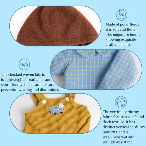 Miniatura 8 de EKOKIZ Ropa de muñecas Reborn para bebé, ropa de bebé niño perfectamente lindos, trajes de muñecas recién nacidas de 17 a 20 pulgadas, accesorios