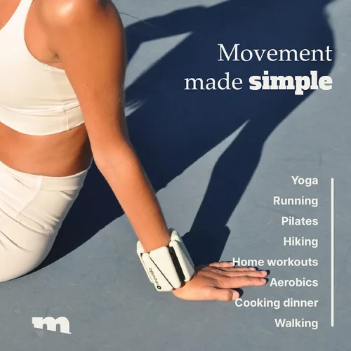 Miniatura 4 de Movido - Pesas ajustables para muñeca y tobillo 1 libra cada una (2 por juego) Pesos ajustables para entrenamiento para mujeres y hombres