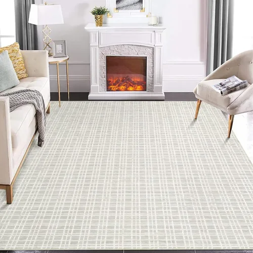 Miniatura 13 de GAOMON Alfombra Corredor de Área de 2 x 6 pies moderna geométrica gris de lana sintética antideslizante de pelo bajo hecha a máquina lavable
