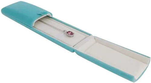 Miniatura 2 de Collar de joyería de terciopelo aguamarina de grado premium Caja de reloj Caja de presentación Embalaje Colgante