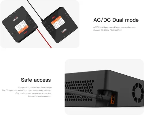 Miniatura 3 de ISDT Cargador de batería K2 Air Lipo descargador 2-6S AC 200W DC 500Wx2 20A Cargador inteligente de doble canal para la vida Lilon LiHv NiMH RC