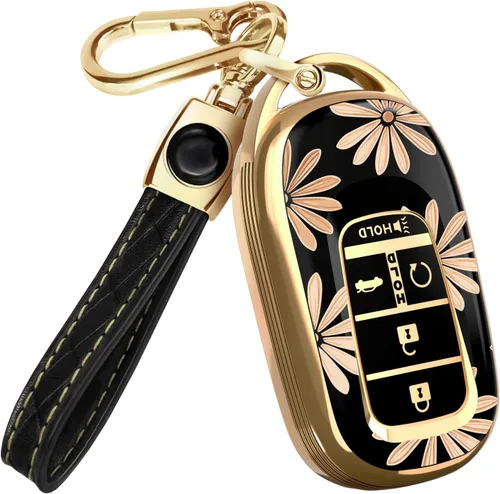 Miniatura 12 de Lucrum Compatible con funda para llavero Honda y llavero de cuero - Estuche de llavero de TPU para Accord Civic CR-V HR-V Pilot Ridgeline SE LX