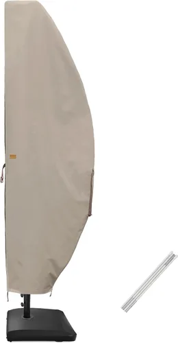 Miniatura 8 de Funda para Sombrilla de 6 a 9 pies para Sombrillas de Patio, Funda para Sombrilla de Mercado Impermeable y Duradera con Cremallera y Varilla