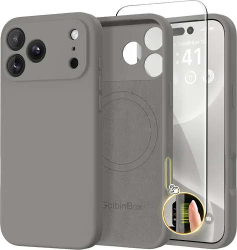Miniatura 157 de GolbinBox Funda magnética para iPhone 17, compatible con MagSafe, cubierta de silicona integrada para control de cámara, funda de silicona líquida a