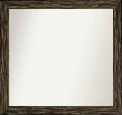 Miniatura 220 de Amanti Art Espejo de baño marrón para sobre el fregadero, 25 x 25 pulgadas, hecho a medida, espejo de tocador cuadrado marrón medio, marco de madera