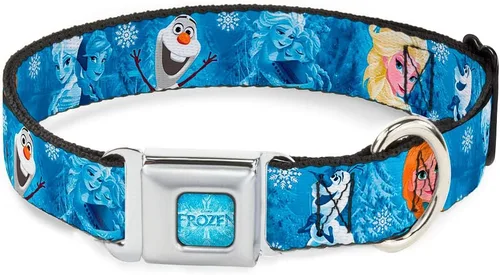 buckle-down Dyea Frozen logotipo Full Color Blues perro collar, Disney, Multicolor