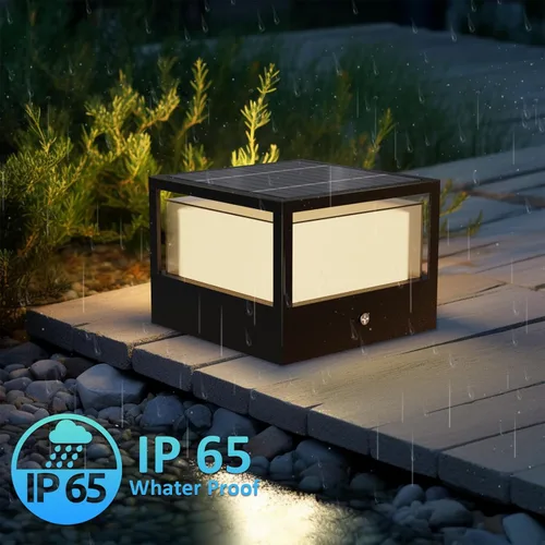 Miniatura 4 de Luz solar para poste, lámpara solar de atardecer a amanecer, poste de luz de pilar impermeable IP65, luces para exterior de 6.3", 3000k, aluminio
