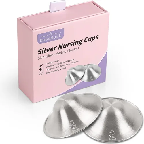 Boboduck Protectores de pezones para lactancia, recién nacidos, tazas de lactancia de plata 925 que protegen tu pezón de lactancia, almohadillas