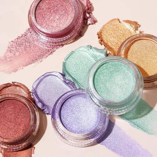 Miniatura 36 de Oulac Sombra de ojos en crema con brillo también para iluminador Sombra de ojos mezclable Resistente al agua y de larga duración con fórmula Pureza