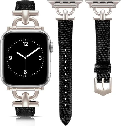 Miniatura 24 de Correa de cuero compatible con las bandas de Apple Watch para mujeres, correa elegante y elegante para iWatch Series 11/10/9/8/7/6/5/4/3/2/1/se