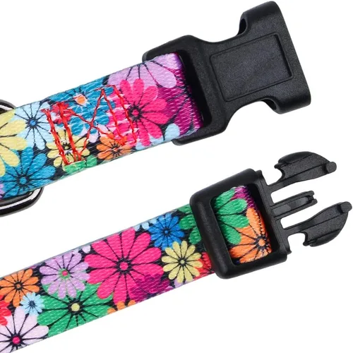 Miniatura 4 de Collar de perro para perros pequeños con patrón floral para hembras y perros, talla S A1_Girasol