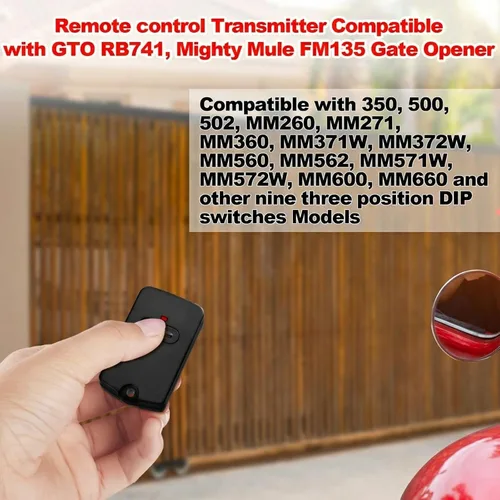 Miniatura 4 de Kingdder 4 unidades de control remoto de apertura de puerta compatible con Mighty Mule RB741 Control remoto de puerta compatible con GTO RB741/FM135