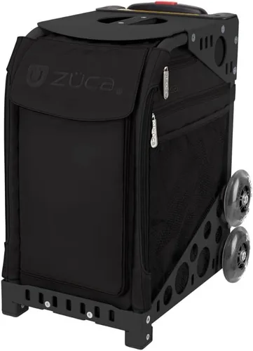ZUCA Sport Stealth - Bolsa de inserción deportiva y marco negro con ruedas intermitentes