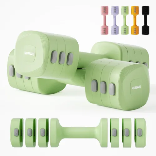 Miniatura 12 de Lightweight Adjustable Dumbbell Kettlebell Set - 4 in 1 Free Weight Set with Kettlebell Grip Converter, Each 2.2 3.3 4.4 5.5lb Quick Change