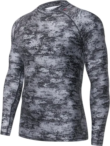 Miniatura 26 de HUGE SPORTS Camiseta de protección contra erupciones de manga larga para hombre UPF 50+ con protección UV, de secado rápido, con costuras de Bosque