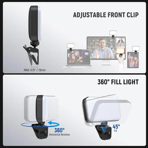 Miniatura 6 de NEEWER Versión de Nivel de Entrada Luz LED para Selfie, Clip de Plástico para Relleno de Luz en Teléfono para iPhone, 66 LEDs CRI92 Portátil