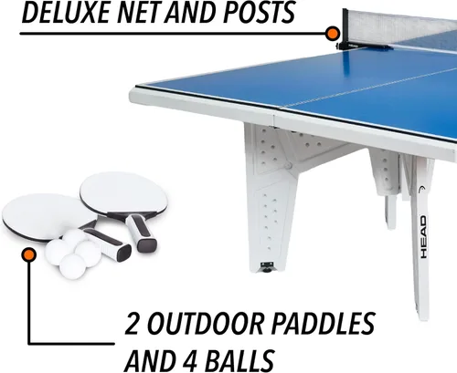 Miniatura 3 de HEAD Mesa de tenis de mesa de tamaño completo para exteriores, rendimiento para todo tipo de clima, juego profesional en cualquier lugar