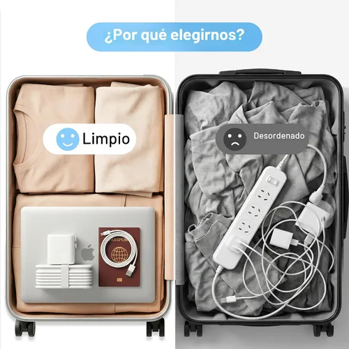 Miniatura 3 de VYLEE Adaptador de viaje universal con cable de extensión de 6 pies, adaptador de corriente internacional para Europa, Reino Unido, EE. UU.