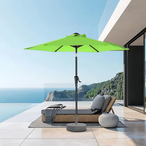 Miniatura 17 de HOMSHADE Sombrilla de patio al aire libre de 9 pies, sombrilla para mesa de mercado, piscina, terraza, protección UV UPF50+ con botón de Rojo