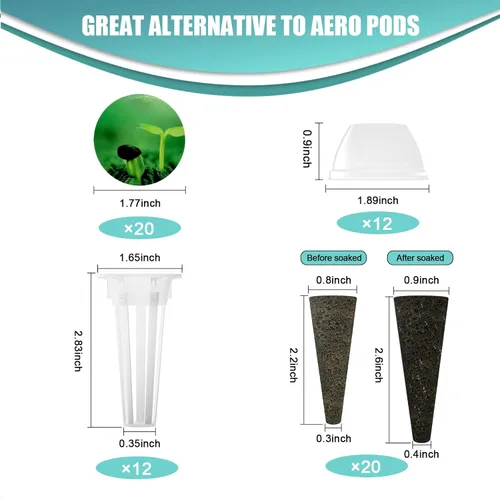 Miniatura 5 de Haligo Kit de semillas de 64 piezas para Aerogarden, suministros hidropónicos para todos los sistemas de cultivo hidropónico de marcas, kit