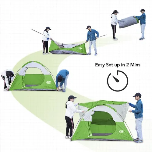 Miniatura 2 de CAMPROS CP 3 Person Tent, Dome Tents for Camping with Rainfly, Waterproof Camping Tent Easy Set Up, Portable Family Tent with Large Mesh Window &
