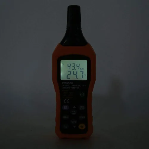 Miniatura 6 de Medidor digital de humedad y temperatura MS6508, termómetro portátil de mano, medidor de humedad, monitor con punto de rocío y bombilla húmeda