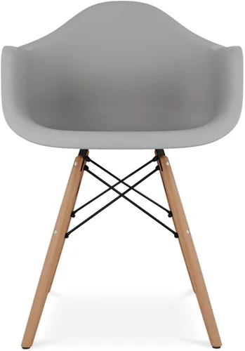 Miniatura 3 de Sillones piramidales de plástico y madera de haya de 17.5" en azul (juego de 2)