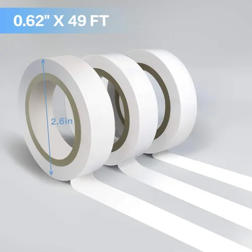 Miniatura 2 de Wapodeai - 3 unidades de cinta de aislar blanca, cinta impermeable de alta calidad, ignífuga, para interiores y exteriores, de 0.62 pulgadas x 49