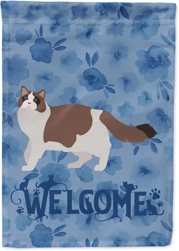 Miniatura 137 de Caroline's Treasures CK4813CHF - Bandera de bienvenida con gato abisinio azul, manga grande, para porche, para colgar en la pared, poliéster
