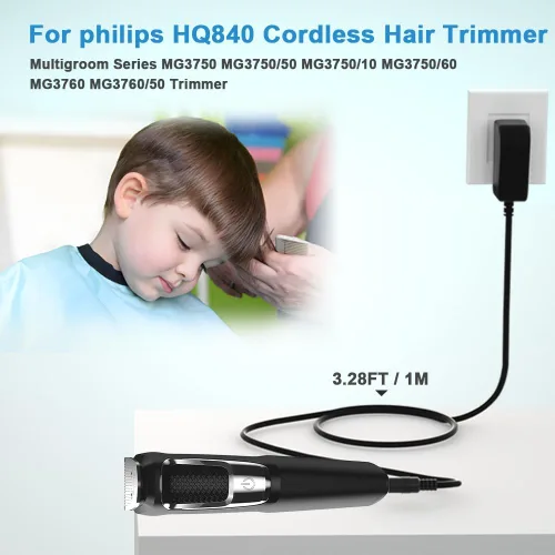 Miniatura 2 de Cargador rápido de 8V 100mA para Philips Norelco HQ840 Multigroom Series MG3750 MG3750/50 MG3750/10 MG3750/60 MG3760 MG3760/50 Adaptador