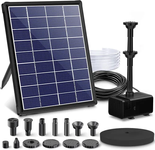 Miniatura 9 de Biling Bomba solar para fuente de agua, baño solar para pájaros, al aire libre con tubo, bomba de fuente de energía solar para estanque de pájaros