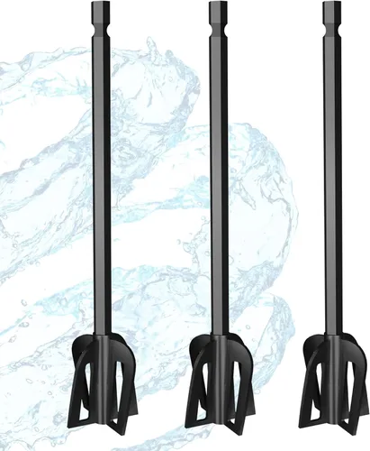 Mezclador de resina epoxi paletas de plástico – 3 Agitadores de pintura bidireccional multiusos Pixiss reutilizables para taladro, epoxi y mezclador