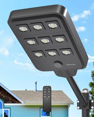 Miniatura 7 de Ofuray Of-12600W - Farolas solares para exteriores – 15 W superbrillantes 120 LED, se ilumina 2,800 pies cuadrados con sensor de movimiento