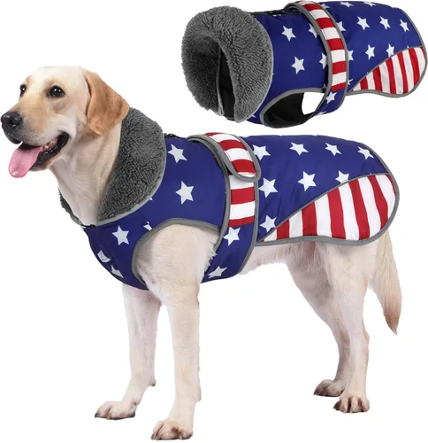 Miniatura 9 de Dogcheer Abrigo para Perro, Chaqueta Impermeable para Perro Abrigo de Invierno Reflectante para Mascotas con Gancho y Velcro Ajustable, Chaqueta