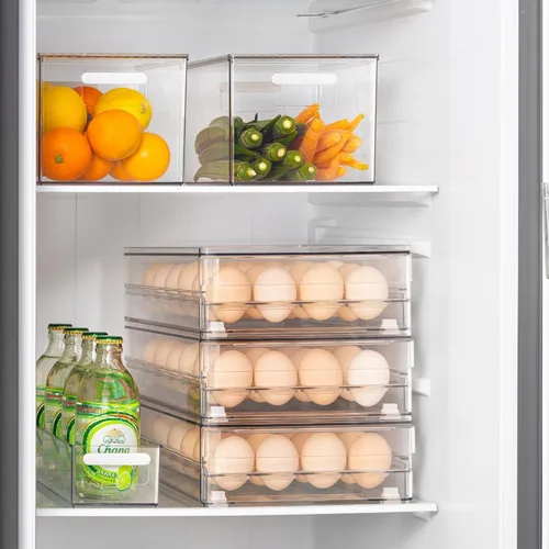 Miniatura 7 de vacane Soporte para huevos de capacidad para 24 contenedores organizadores de refrigerador, contenedor de almacenamiento de huevos sin BPA