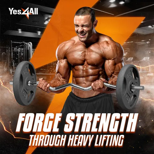 Miniatura 6 de Yes4All Placas de peso de agarre estándar de 1 pulgada, hierro fundido con varios tamaños de 2.5 libras a 35 libras para entrenamiento de fuerza, E.