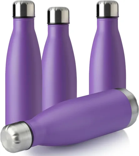 Miniatura 8 de MEWAY Botella de agua deportiva de 17 onzas con aislamiento al vacío, de acero inoxidable, a prueba de fugas, doble pared en forma de cola, mantiene