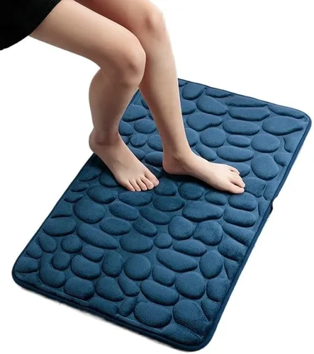 Alfombra antideslizante de Baño con Relieve de Adoquines, Alfombras Antideslizantes En Lavabo, Alfombra De Suelo Lateral De Bañera, Felpudo De