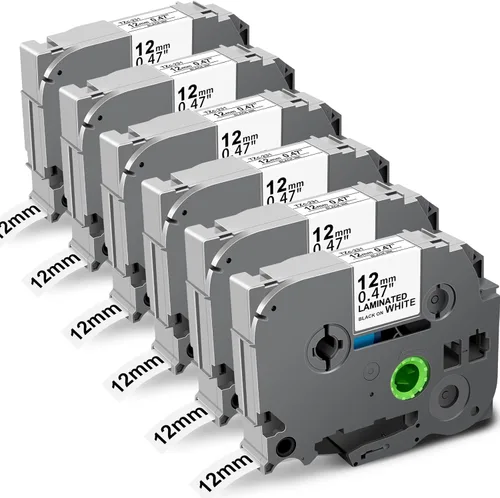 Miniatura 16 de Compatible con cinta azul P Touch TZe-531 TZe531 laminada 0.47 de 0.47 pulgadas, cinta azul de repuesto para Brother PT-D200 PT-D450, 1/2 pulgada x