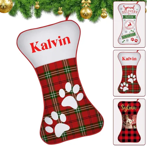 Miniatura 15 de Medias de Navidad de raza de perro personalizadas con texto de nombre, regalos de decoración de calcetines de Navidad personalizados para perros