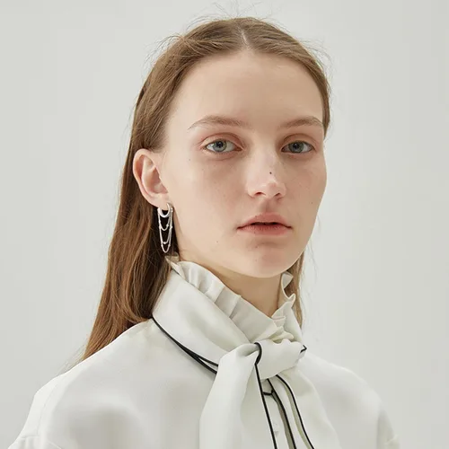Miniatura 2 de Ritach Aretes de aro de oro de moda para mujer, brillantes de plata de ley 925 con bola de discoteca, bonitos aretes de aro de cadena
