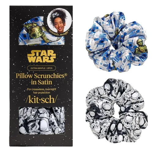 Miniatura 19 de Kitsch Coleteros de satén para mujer, sin arrugas, control de encrespamiento, más suave que la seda para todo tipo de cabello, accesorios elegantes