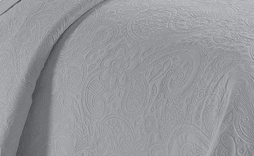 Miniatura 2 de Linen Plus Juego de Colcha Acolchada en Relieve de Tamaño Extra Grande Color Plata Sólido King/California King Cobertor de Cama Ropa de Cama Nueva #