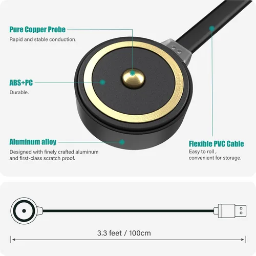 Miniatura 3 de TUSITA Cable de carga magnético MCC S solo compatible con linterna Olight Baldr RL Mini S BL, PL-Mini 1 2 - Especial, 39.4 in