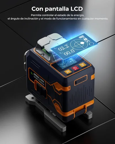 Miniatura 3 de CIGMAN Nivel láser de 4 x 360° con 16 líneas con control remoto y APP, láser de línea cruzada autonivelante verde, línea vertical/horizontal 4D