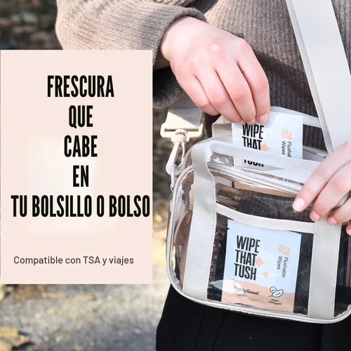 Miniatura 2 de Wipe That Tush On-The-Go Toallitas desechables – 1 paquete de 30 toallitas de viaje envueltas individualmente – Sin fragancia e hipoalergénicas