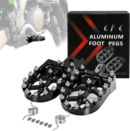 JFG RACING Estribos para motos de cross, reposapiés para Dirt Bike Pedales para KX250F 06-18/KX250 19-22/KX450F 07-18/KX450 19-23/KLX450R Negro