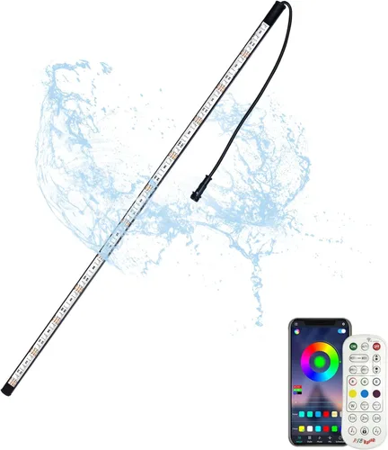 Longrun Tira de luces LED que cambian de color para jardín, cascada, control por aplicación, barra de iluminación impermeable para decoración del